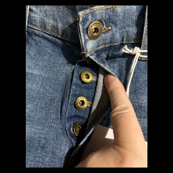 Pistola Distressed Frayed Hem Button Fly Cut Off Denim Shorts Size 27 - NWT - Picture 7 of 13